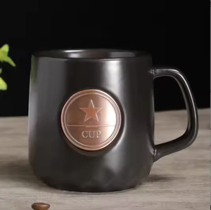 Customized Laser Logo Stoneware Ceramic Coffee <b>Mug</b> 250ml Multi Color Matte Copper Metal Logo Modern Sustainable <b>Reusable</b> - Product Image 5