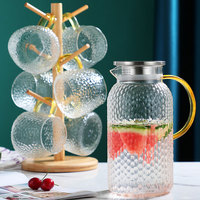 Bouilloire en verre grande capacité 1,8 L, écologique, avec bord doré, résistante aux hautes températures, design moderne, pour la maison, avec couvercle