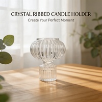 Support de bougie en verre cristal double usage, pots vides en gros pour la fabrication de bougies, résistant à la chaleur, faible MOQ, pour bougies pilier de Noël