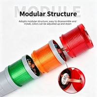 Balise lumineuse d'avertissement LED multicouche de 70 mm de diamètre, 3 couleurs, avec alarme sonore, indicateur d'état de machine, 220 V