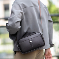 Tas Selempang Pria Kulit PU Berkualitas Tinggi Terbaru, Dilengkapi Kunci Sidik Jari, Dompet Bisnis, Tas Clutch, Tas Messenger