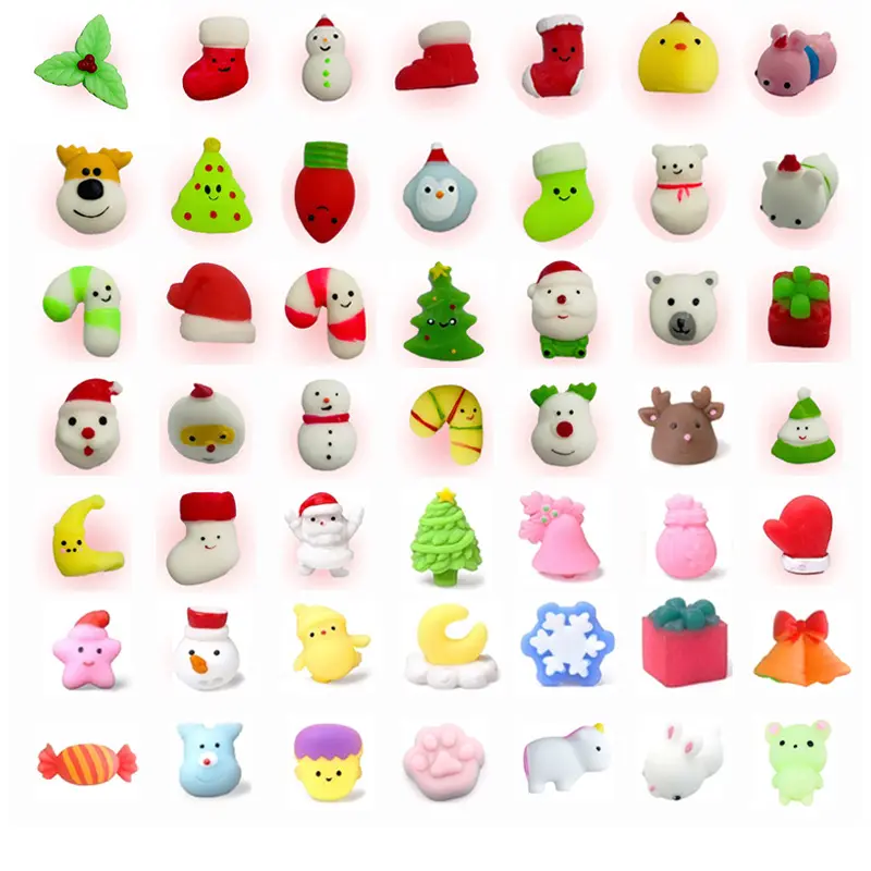 TPR Kids Party Favor Christmas Ornaments Collection Stress Relief Kneading Stretchy Mini Cute Animal Squishy Squeeze Toys