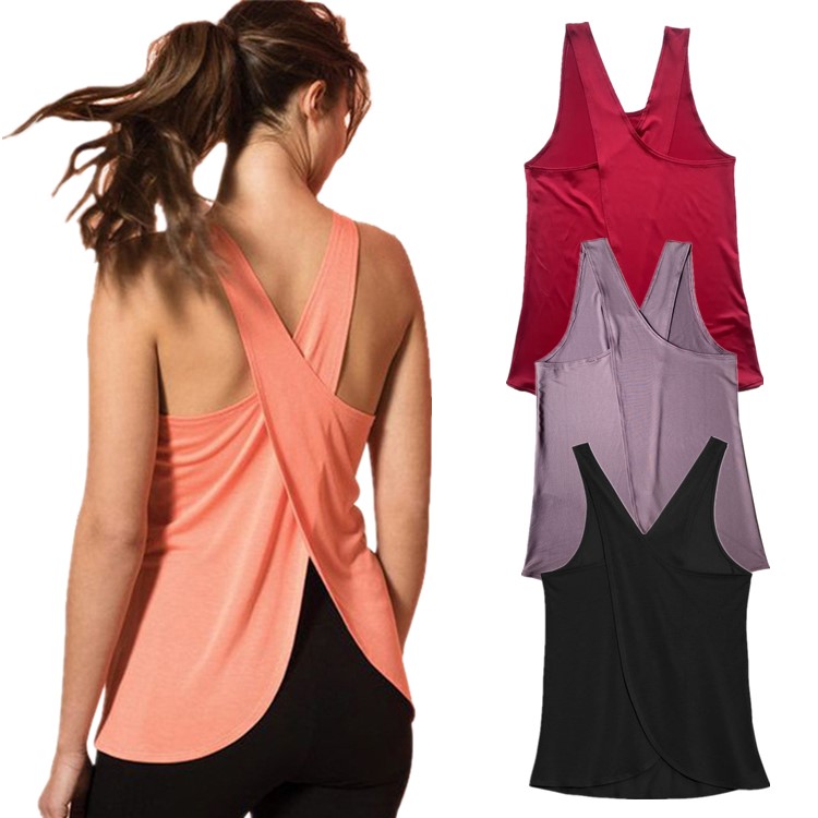 Wholesale Fashion Sports Light Weight Workout Logo Custom Gym Yoga Fitness Vest Girl Undershirt Tank Top Women Singlet Tank Tops