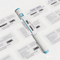 Étiquettes personnalisées holographiques pour stylos d'injection de peptides de 3 ml, autocollants en vinyle imperméables et auto-adhésifs pour l'emballage pharmaceutique