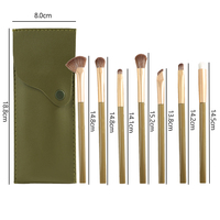 Ensemble de 7 pinceaux de maquillage avec logo personnalisé, marque privée, pinceaux cosmétiques professionnels en fibres synthétiques vegan avec sac en PU portable