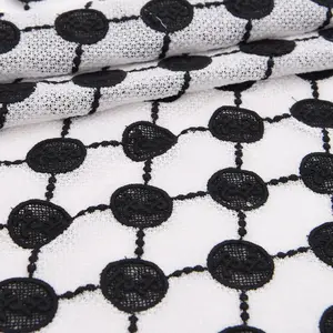 Factory New Design Dot Pattern Crochet Cotton Lace Fabric