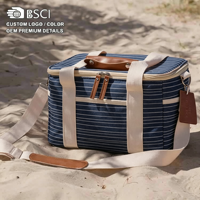 Sac isotherme moyen pour le déjeuner, boîte à lunch isotherme, sac isotherme souple pour adultes, hommes et femmes, couleur bleue