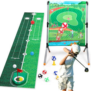 Equipo de entrenamiento de golf para niños, juego de alfombras, juego de alfombras 2 en 1, pelota adhesiva para lanzar deportes y ocio, juguetes para interiores y exteriores - Product Image 1