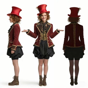Costume de Chapeur Fou pour Adulte, Tenue de Cosplay <span class=keywords><strong>Alice</strong></span> <span class=keywords><strong>au</strong></span> <span class=keywords><strong>Pays</strong></span> <span class=keywords><strong>des</strong></span> <span class=keywords><strong>Merveilles</strong></span> pour Fête d'Halloween, Veste de Soirée Fantaisie - Product Image 2