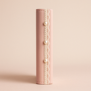 Cuaderno A5 con Lazo de Encaje, Decoración de Perlas y Detalles en Dorado, Color Rosa Dulce, para Niñas y Regalos - Product Image 6