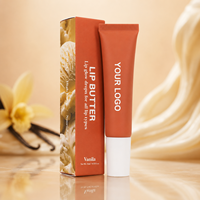 Baume à lèvres végétalien personnalisé à marque privée, enrichi en peptides, en tube souple, saveur fruitée, hydratant, teinté, huile à lèvres, brillant à lèvres personnalisable