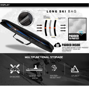 Borsa da Viaggio per Sci Singolo Impermeabile Completamente Imbottita con Tracolla Regolabile e Scomparto Portatile - Product Image 2