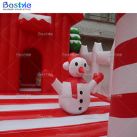 Château gonflable extérieur BOSTYLE sur le thème de Noël, en PVC, maison de saut, décoration de Noël, bonhomme de neige, location pour événements commerciaux