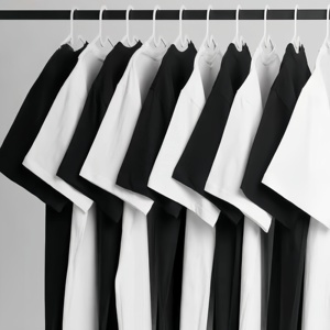 T-shirt oversize noir uni en coton bio pour homme, streetwear grande taille, avec logo – Vente en gros à prix réduit - Product Image 1