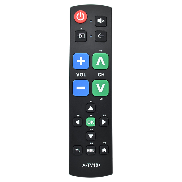 Infrared Remote A-TV18+ Universal Big Button TV Remote Control for Seniors Easy Set up & Learning Function for Major Brands