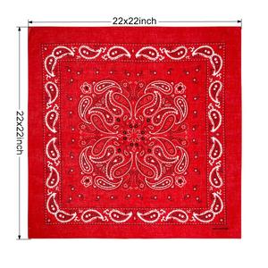 ユニセックスペイズリースクエアバンダナヴィンテージ多目的通気性カウボーイヘッドラップスカーフ女性用男性用男の子女の子 - Product Image 2