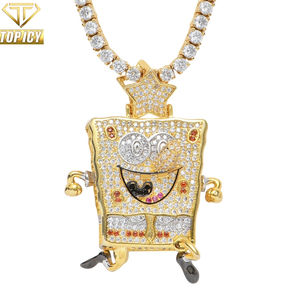 Collar con Colgante <span class=keywords><strong>de</strong></span> <span class=keywords><strong>Bob</strong></span> <span class=keywords><strong>Esponja</strong></span> <span class=keywords><strong>de</strong></span> Hip Hop para Hombres Modernos, Joyería <span class=keywords><strong>de</strong></span> Anime <span class=keywords><strong>de</strong></span> Latón con Micro Pavé <span class=keywords><strong>de</strong></span> Circonia, con Cadena <span class=keywords><strong>de</strong></span> Cuerda <span class=keywords><strong>Gratis</strong></span> - Product Image 1
