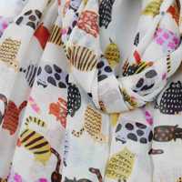 Chat mignon imprime longue taille Viscose printemps écharpes femmes mode doux coton sentiment Hijab écharpe gland imprimé écharpe châles