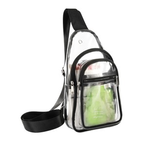 Bolsa de pecho deportiva transparente de PVC, impermeable, con cierre de cremallera, para viajes, Fitness al aire libre, bolsa de un solo hombro para hombre - Product Image 2