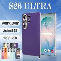 Smartphone S26 Ultra 5G Android 15 Écran 6,99 pouces Appareil photo 108MP Batterie 8000mAh 22Go+2To Double SIM Déverrouillage facial Téléphone portable polyvalent