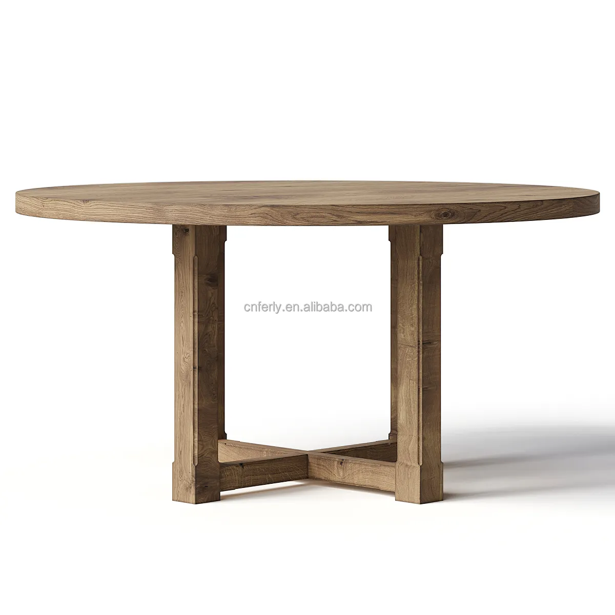 Muebles de cocina de Interior de diseño simple, mesa redonda de 4 piezas, mesa de roble, mesa de comedor de madera maciza redonda con 6 sillas