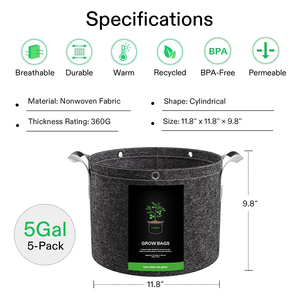 Larga vida útil Black Garden Nursery Protection Plant Grow Bag WOT - Product Image 2