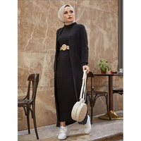 Vêtement islamique en coton jersey, robe kaftan modeste, robe femme arabe, jilbab, vêtement ethnique, pull, abaya d'hiver, robe musulmane pour femmes