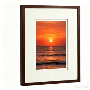 Cadre photo mural moderne <span class=keywords><strong>Fabian</strong></span> Clarke London fait main avec impression UV 6x4 en MDF bois foncé, double passe-partout blanc, portrait ou paysage - Product Image 5