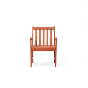 Chaise de jardin Aina, bois brun rougeâtre tropical, fauteuil de patio extérieur, design traditionnel durable - Product Image 1