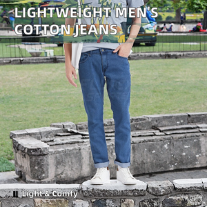 Wholesale <b>Men's</b> Formal Canvas Jeans High Quality 100% Cotton Lightweight Breathable Waterproof Comfortable <b>Overalls</b> Flat Mid - Product Image 3