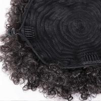 Extensions de cheveux naturels pour femmes, postiches queue de cheval bouclée afro, extensions de cheveux naturels bouclés crépus avec cordon de serrage de 4 à 6 pouces