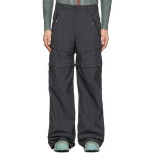 กางเกงไนลอนขาบานแบบถอดซิปได้ แปลงเป็นกางเกงขาสั้น ทรงหลวม สไตล์สตรีท ฮิปฮอป สีดำ กางเกงผู้ชายแบบสั่งทำ - Product Image 1