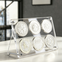 Boîte de présentation transparente en acrylique de 1 mm d'épaisseur pour pièces de collection, médailles et badges – Idéale pour la maison et le magasin