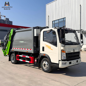 Camion compacteur <span class=keywords><strong>de</strong></span> déchets HEAVSTY Diesel, nouveau modèle, chargement arrière, 7 m³, avec télécommande sans fil, bacs <span class=keywords><strong>de</strong></span> 120 L et 240 L - Product Image 1