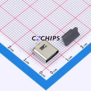 TYPE-C 6P LTH8.8 108 USB Connector SMD Connector ( Connector Type: Type-C )( Gender: Female )( Mounting Type: Vertical Mount ) - Product Image 1