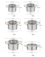Marmite à Soupe en Gros Usine, Marmite en Acier Inoxydable, Cocotte pour Restaurant et Hôtel avec Couvercle, Ensemble de Batteries de Cuisine Antiadhésives