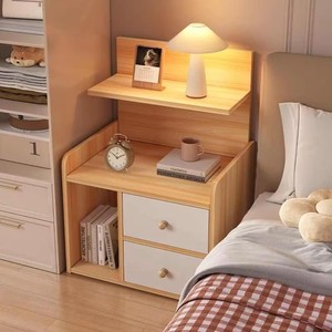 Table de chevet, armoire de rangement pour chambre à coucher, meuble de chevet moderne et simple, étagère de chevet pour chambre de location - Product Image 2
