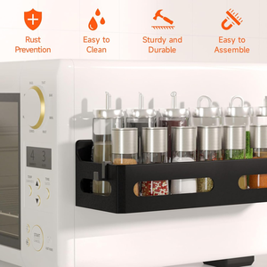 Estante Magnético Resistente <span class=keywords><strong>para</strong></span> Especias, Organizador de Refrigerador y Gabinetes de Cocina, Almacenamiento de Condimentos, Mini <span class=keywords><strong>Estantes</strong></span> Magnéticos - Product Image 3