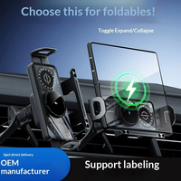 360 °   Support de chargeur de voiture sans fil rotatif à écran pliable à charge rapide pour Samsung Galaxy Z Fold 6 5 4 S24 Ultra et iPhone