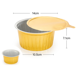 Mini Platos Desechables de Papel de Aluminio de 35 ml (1.2 oz), Envase de Papel de Aluminio Dorado para Salsas, Taza para Pastel con Tapa de Papel de Aluminio - Product Image 5