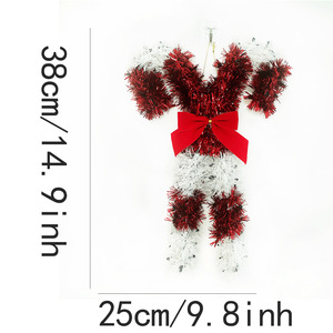 Ornement de Noël Qiankun 38x25cm, décoration murale en guirlande rouge, costume de Père Noël, pour Noël - Product Image 4
