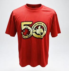 T-shirt personnalisé à manches courtes et col rond pour homme, motif oiseau doré et étoile rouge, commémorant les 50 ans de l'indépendance, <span class=keywords><strong>en</strong></span> <span class=keywords><strong>PNG</strong></span> - Product Image 2