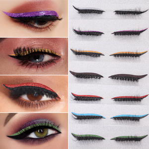 2 en 1 Eyeliner Faux Cils Sticker Double Paupière Ligne Patch Réutilisable Waterproof Maquillage Glitter Shiny Eyeliner Stickers - Product Image 4