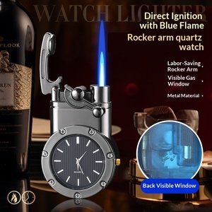 Briquet à quartz à flamme directe, résistant au vent, gonflable, au butane, style américain, durable et portable pour fumeurs - Product Image 2
