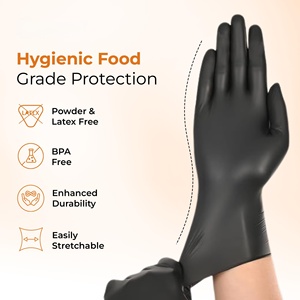 <b>Powder</b> Disposable Nitrile Gloves Dish Washing <b>Textured</b> Fingertips Nitrile Gloves Custom Disposable Nitrile Gloves - Product Image 2