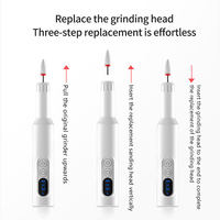 Kit de perceuse à ongles sans fil avec 3 vitesses variables, 18000 tr/min, batterie intégrée, écran LED pour le façonnage et le lissage des ongles