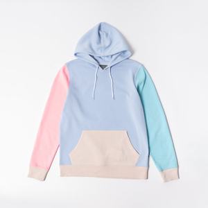 Vente en gros de sweats à capuche personnalisés avec logo, patchwork, multicolores, pour hommes - Product Image 5