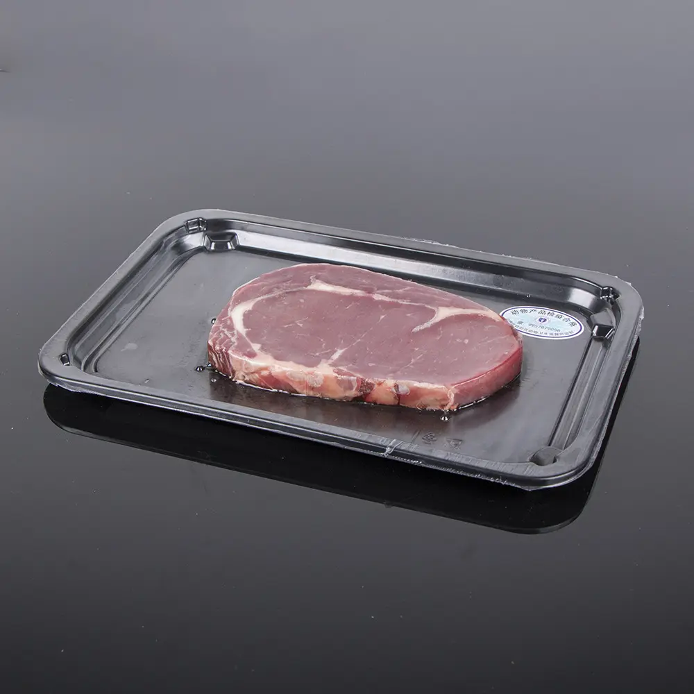 Plateau de peau sous vide plateau PP boeuf viande fraîche poulet congelé blister plateau d'emballage alimentaire en plastique