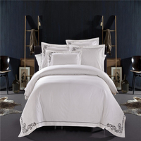 Percale gros luxe Dubaï hôtel linge de lit coton égyptien Satin Stripe ensemble de literie