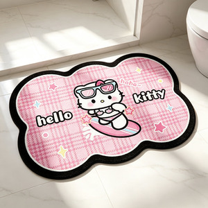 Hello Kitty Memory Foam Velvet Bath <strong>Mat</strong> Super Soft 10-12mm Sponge Memory Foam <strong>Bathroom</strong> Rug Cartoon Non-Slip Absorbent Bath Rug - Product Image 3